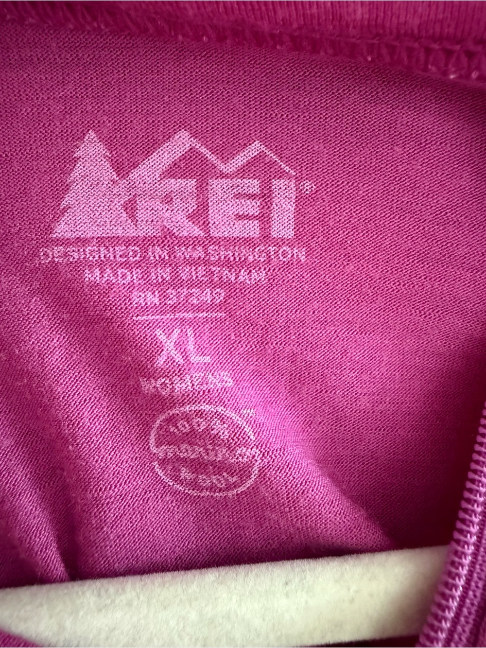 Rei 100% Merino Wool Quarter Zip Magenta- Womens Size XL - Picture 4 of 4